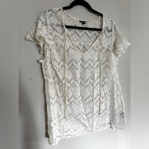 Torrid White Lace Blouse